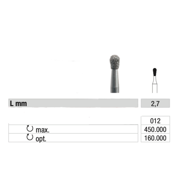 Fraise 830 Diamant - Lissage des callosités et des ongles - 1,2 mm