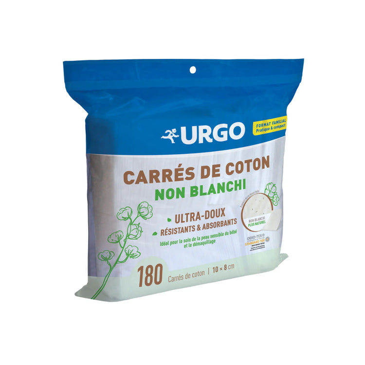 Carrés de coton non blanchi - sachet de 180 - 10x8 cm - Urgo Urgo 