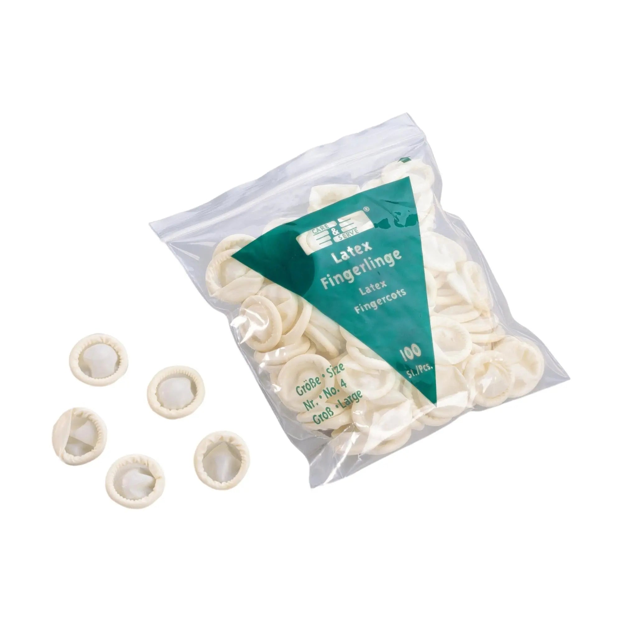 Rolled examination finger cots - Latex - Powder-free - Bag of 100