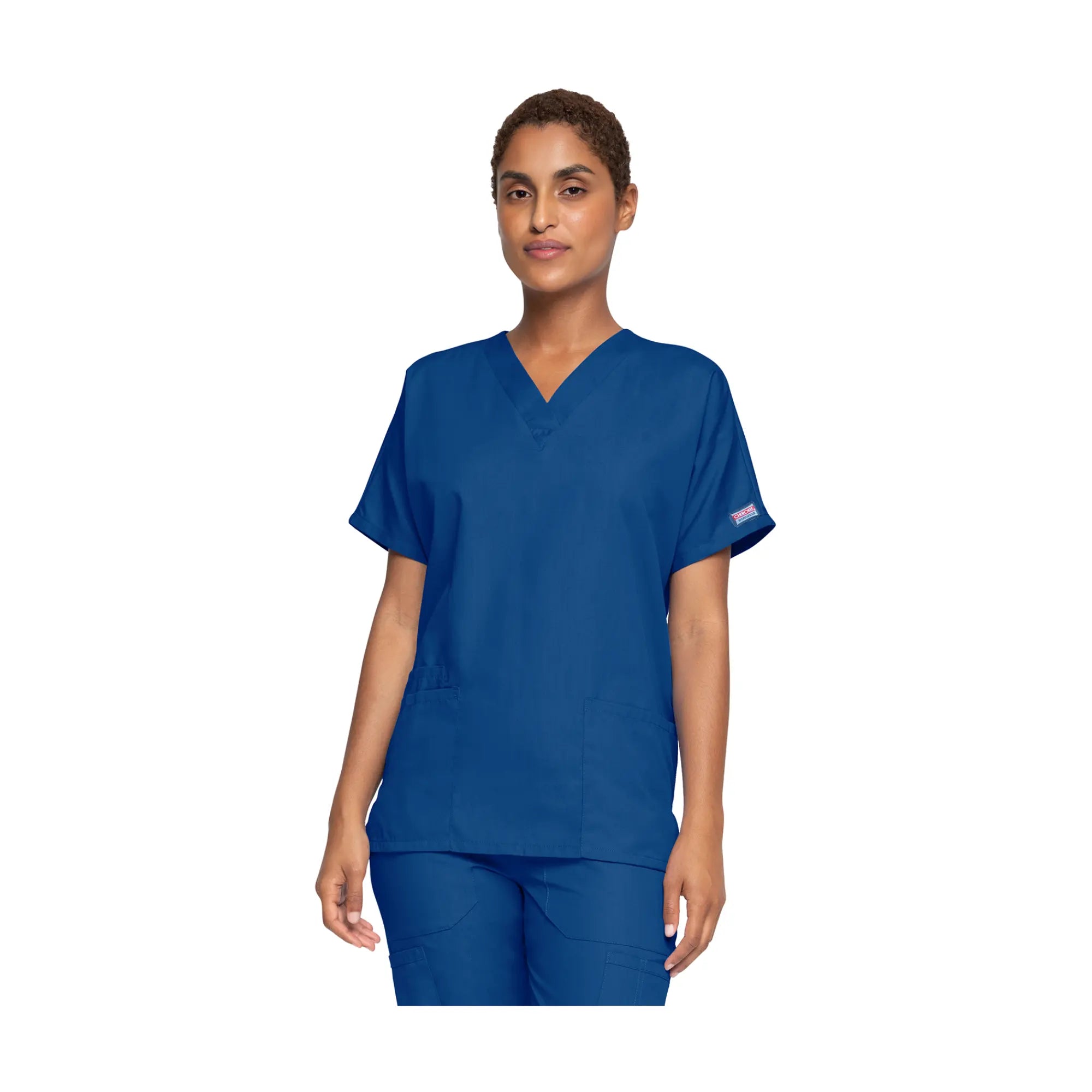 Guéthary - Tunique médicale - Col V - Manches courtes - Femme - Cherokee - Couleur 1 Cherokee Authentic Workwear  Bleu-Galaxie-XXXL